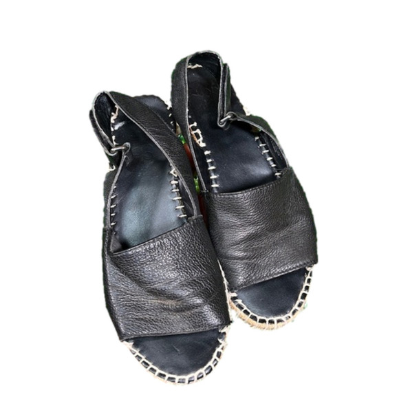 FRANCO Sarto Leather Espadrille Wedge Open Sandal Size 6M - Picture 4 of 11